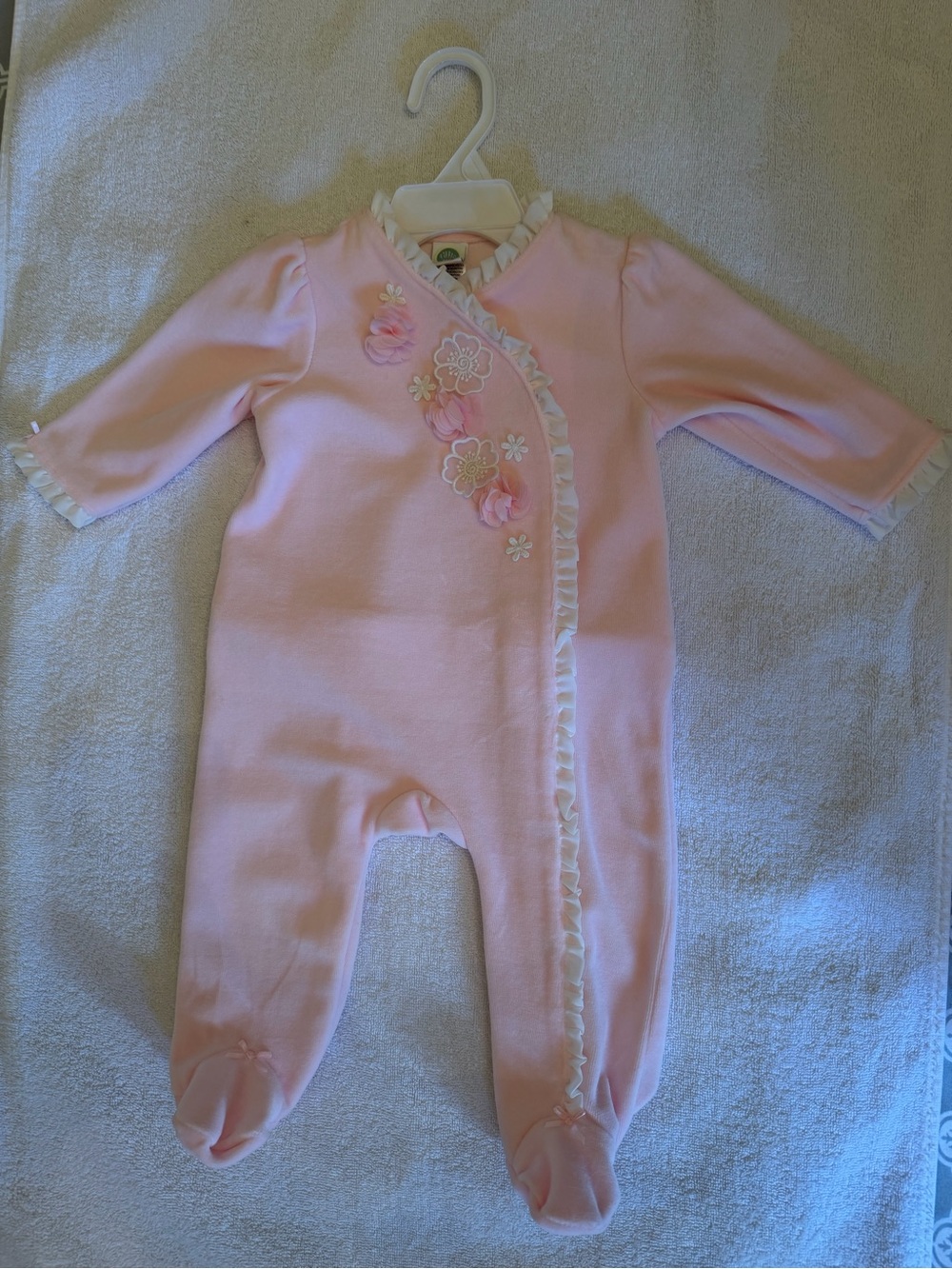 Little Me Pink Floral Footed Pajamas